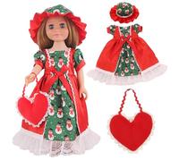Xoeryoy Vêtements de poupée de 18 Pouces, vêtements poupée américains Mignons avec Chapeau et Sac, Robe fête pour Filles, Cadeaux noël