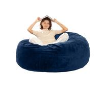 XOFUGEM Pouf poire surdimensionné de 1,8 m pour adultes, pouf géant en mousse à mémoire de forme, design polyvalent pour n'importe quelle pièce, soirées cinéma, lecture (bleu, 1,5 m)