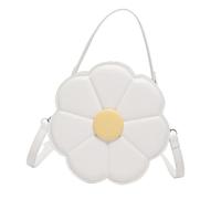 Xoktlde Sac à bandoulière polyvalent pour femme en forme de fleur - Sac en cuir synthétique pour diverses occasions - Joli sac sous les bras, blanc, One Size