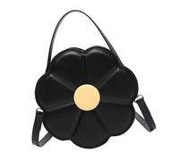 Xoktlde Sac à bandoulière polyvalent pour femme en forme de fleur - Sac en cuir synthétique pour diverses occasions - Joli sac sous les bras, Noir , One Size
