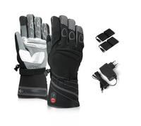 XOLARHEAT Gants Novaheat® Chauffants Rechargeables & Étanches (7,4V, 2200 Mah) - Coupe-Vent, écran Tactile, Anti-Choc/Anti-dérapant, Adjustable - Unisexe Cyclisme, Moto & Vélo - XS, Noir