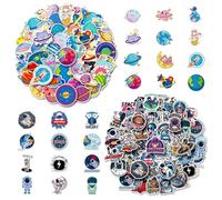 xolear 100 Pièces Autocollants Espace, Espace Astronaute Planètes Gommettes Autocollants, Stickers Enfant Vinyle Impermeable, pour Skateboard Scrapbooking Pc Telephone Bouteille Vélo Journal Guitare