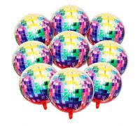 xolear 9 Pièces Ballon Disco Multicolore 22 Pouces Rond Ballon Aluminium 4D | Ballons Boule a Facette Disco pour 70 80 90 Fête Rétro Dance Mariage Anniversaire Carnaval