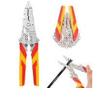 xolear Pince à Dénuder Pliable 14 en 1 Câbles Portable Pince a Denuder Electricien Poignée Antidérapante Pince Electricien Multifonction, Wire Strippers pour Dénuder Enrouler Fendre Sertir Visser