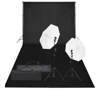 Xolmizyn Kit de studio photo avec éclairage, système de fond et lampes | Avec sac de transport, polyvalent, culot E27