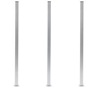 Xolmizyn Lot de 3 poteaux de clôture en aluminium - 185 cm - Capuchons | Design résistant aux intempéries, montage facile, option d'angle à 90 degrés, matériau robuste