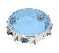 Xolsurg Mbat Tambourine Tone réglable Jingle Bells Percussion à tambour de main-d'œuvre 8in (Couleur transparente) (Bleu)