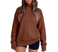 XOLTOAN Pull Femme Oversize Grande Taille Col Roulé Torsadé Chaud | Design chaud et enveloppant qui sublime toutes les morphologies. Tendance et confortable pour l'hiver.