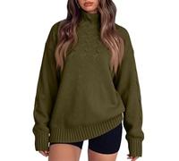 XOLTOAN Pull Femme Oversize Grande Taille Col Roulé Torsadé Chaud | Design chaud et enveloppant qui sublime toutes les morphologies. Tendance et confortable pour l'hiver.
