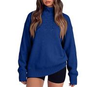XOLTOAN Pull Femme Oversize Grande Taille Col Roulé Torsadé Chaud | Design chaud et enveloppant qui sublime toutes les morphologies. Tendance et confortable pour l'hiver.