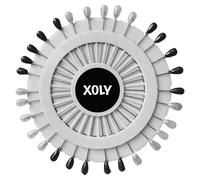 XOLY - Lot de 30 grandes épingles à hijab de 53 cm pour matelassage, couture, écharpe, hijab, Pagri, tête droite et perlée - Épingles en vrac - Pour couture, loisirs créatifs, décoration florale (noir