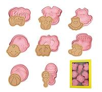 XongSyue Emporte Pièce, 8pcs Moule Biscuit Set, Cartoon Fun Cookie Cutter, Emporte Pièce Enfants, Tampon Biscuit Plastic, 3D Moule Empreinte Patisserie pour Décoration de Fondant, Cookie