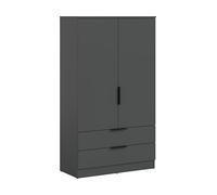 xonox.Home Armoire à Linge Copenhague 80 x 140 x 37 cm Anthracite - Lot de 2 pièces avec 3 étagères - Armoire Polyvalente Fonctionnelle avec Portes et tiroirs pour Une Utilisation maximale du