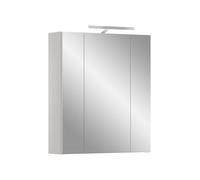 xonox.Home Armoire à Miroir Ice 60 x 70 x 18 cm avec éclairage dans Le Corps Blanc Imitation et Avant Blanc Brillant - Armoire à Miroir avec lumière en Blanc - Distinctive et élégante