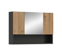 xonox.Home Armoire à Miroir Mone 80 x 55 x 17 cm dans Le Corps en Basalte et Avant Imitation chêne Artisan - Armoire à Miroir avec Aspect Bois - Fonctionnelle et Moderne