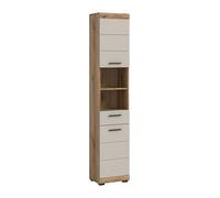 xonox.Home Armoire Haute Scout 37 x 191 x 31 cm en Imitation chêne évoak et Cachemire Mat - Armoire Haute étroite avec Beaucoup d'espace de Rangement - Moderne, Peu encombrante et Confortable
