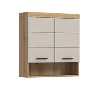 xonox.Home Armoire Suspendue Scout 74 x 79 x 24 cm en Imitation chêne évoak et Cachemire Mat - Armoire Murale Moderne pour Salle de Bain - Peu encombrante - Combinable de manière élégante et