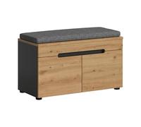xonox.Home Banc avec Coussin d'assise Canu 80 x 45 x 37 cm dans Le Corps en Basalte Gris NB., Avant Artisan NB. Banc vestiaire, Banc de Couloir, Coffre - Intemporel et Peu encombrant