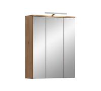xonox.home Blake Armoire miroir 60 x 77 x 21 cm Sauge et chêne avec éclairage