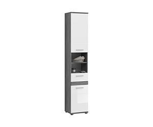 xonox.home Blake Bad X02B2711, Bois d'ingénierie, Façade : Blanc Brillant, Corps : Imitation Argent fumé, Imitation Argent fumé, 35 x 191 x 31 cm