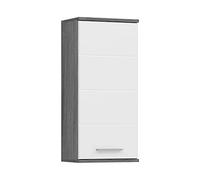 xonox.home Blake Bad X02B2721, Bois d'ingénierie, Façade : Blanc Brillant, Corps : Imitation Argent fumé, Imitation Argent fumé, 35 x 77 x 25 cm