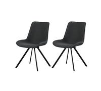 xonox.home Emilia Lot de 2 chaises pivotantes 52 x 85 x 61 cm - Anthracite - Chaise de salle à manger confortable pivotante à 360° - Charge maximale : 120 kg - Chaise coque moderne pour salle à manger