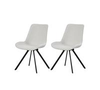 xonox.Home Emilia Lot de 2 chaises pivotantes 52 x 85 x 61 cm - Crème - Chaise de Salle à Manger Confortable pivotante à 360° - Charge maximale : 120 kg - Chaise Coque Moderne pour Salle à Manger et