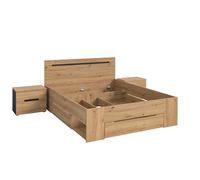 xonox.home Ensemble de Chambre à Coucher Canu L/H/P : 244x87x205 cm en Imitation Gris Basalte et Imitation Artisan