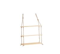 xonox.Home Étagère Suspendue 50 x 75 x 15 cm Couleur Bois - Étagère Murale avec 3 étagères et 2 Cordes Robustes - Rustique, décorative et de Style Maison de Campagne Naturel