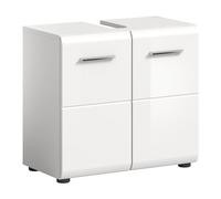 xonox.home Ice X86A9705 Meuble sous-Vasque de Salle de Bain, à l'avant, Blanc Brillant, Corps Blanc, env. 60 x 54 x 32 cm