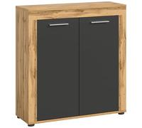 xonox.home Jam Jam Armoire Haute de Salon avec façade Gris 80 x 88 x 35 cm