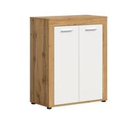 xonox.home Jam X8BK6603 Armoire à Chaussures en chêne Wotan Blanc Env. 80 x 95 x 35 cm