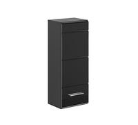 xonox.home Linus Armoire Murale de Salle de Bain - Noir Brillant - Environ 30 x 77 x 23 cm