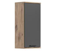 xonox.home Mason X12B8723, Bois d'ingénierie, Façade : Imitation Gris Basalte, Corps Nox Oak, 37 x 24 x 77 cm