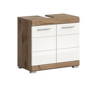 xonox.home Meuble de Salle de Bain avec lavabo - Blanc Brillant - 37 x 191 x 31 cm
