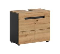 xonox.home Meuble de Salle de Bain Canu - Meuble sous Vasque - Meuble Bas - Meuble Avant - Gris Basalte - Corps en Caoutchouc - Dimensions : env. 63 x 55 x 34 cm