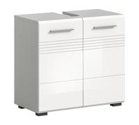 xonox.home - Meuble sous-lavabo Copa 60 x 56 x 32 cm en Gris Clair NB et Blanc Brillant - Meuble sous-Vasque - Moderne et Fonctionnel