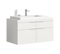 xonox.home - Meuble sous lavabo Viana suspendu - 100 x 54 x 50 cm - Blanc mat/blanc