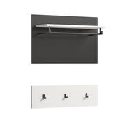 xonox.home Panneau Canu 80 x 73 x 27 cm en basalte gris et blanc Nb. - Panneau mural porte-manteau mural - Moderne et élégant