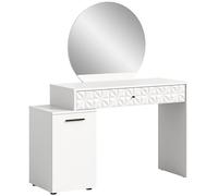 xonox.home Prisma X76A9T67 Coiffeuse de Bureau Blanc Brillant 117 x 138 x 42 cm