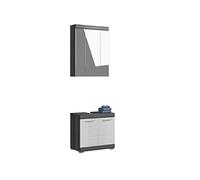 xonox.home Scout X06B2B08 Ensemble de 2 pièces pour Salle de Bain Blanc Brillant Corps argenté fumé NB