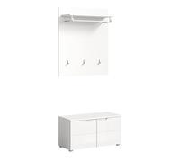 xonox.home Solero Lot de 2 vestiaires et Meubles de Couloir - Système de Rangement en façade - Blanc Brillant - Corps Blanc Brillant