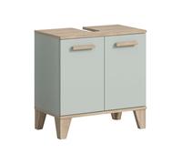 xonox.Home Star Meuble de Salle de Bain sous lavabo 60 x 61 x 34 cm en Vert Clair/chêne Clair