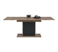 xonox.home Table à Manger Chess 160-200 x 76 x 90 cm en Noir - Imitation chêne nox - Table de Cuisine Extensible - Plateau de Table Flexible et réglable pour des dîners Confortables avec de Nombreux