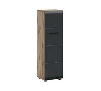 xonox.Home Type d'espace de Rangement Ice 30 x 106 x 30 cm dans Le Corps Nox Oak et façade Noir Mat - Meuble de Salle de Bain de Couleur Bois pour lavabo - Moderne et Peu encombrant