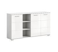 xonox.home X98A9903 Commode 150 x 83 x 37 cm en Blanc Imitation et Blanc Brillant