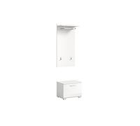 xonox.home X98A9G09 Combinaison vestiaire 55 x 191 x 37 cm en Blanc Imitation et Blanc Brillant