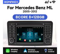 XONRacaccomplit-Autoradio sans fil Android, CarPlay, Navigation automatique, Pas de DVD 2 Din, Mercedes Benz Classe M, W164 L, X164, ML, GL 8Core 8GB 128GB