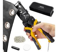 XOOL Kit de Pose d’Œillets 10 mm, 200 Jeux d’Œillets avec Positionnement Magnétique, Pince à Œillets Robuste avec Emporte-Pièce pour Bâches, Toile, Tissu, Bannières, Cuir et Projets DIY