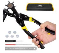 XOOL Pince Perforatrice Longue Poignée - Emporte-Pièce Rotatif 6 Tailles (2-4,5 mm) pour Cuir, Ceintures, Chaussures, Sellerie & Bricolage